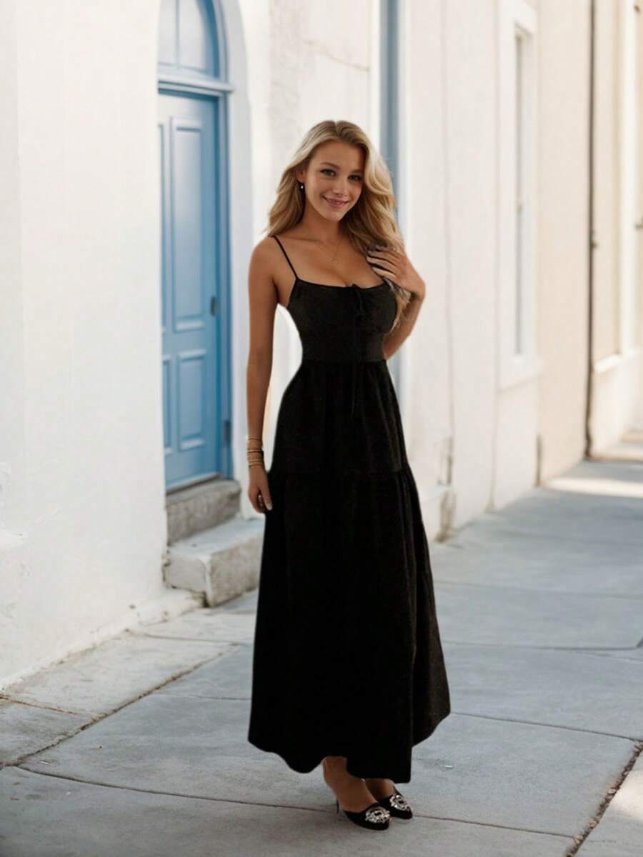 Vintage Fashion Women - Classic Vintage A-Line Slip Dress Backless