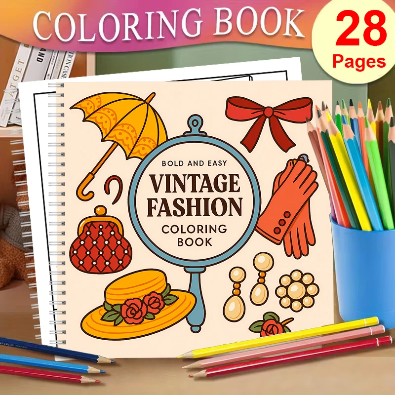 Vintage Fashion Coloring Book - Easy Vintage Fashion Coloring Book for