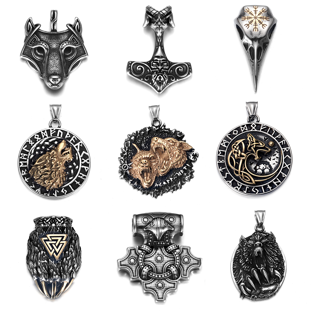 Vintage Fashion Finds - 316L Stainless Steel Norse Viking Wolf