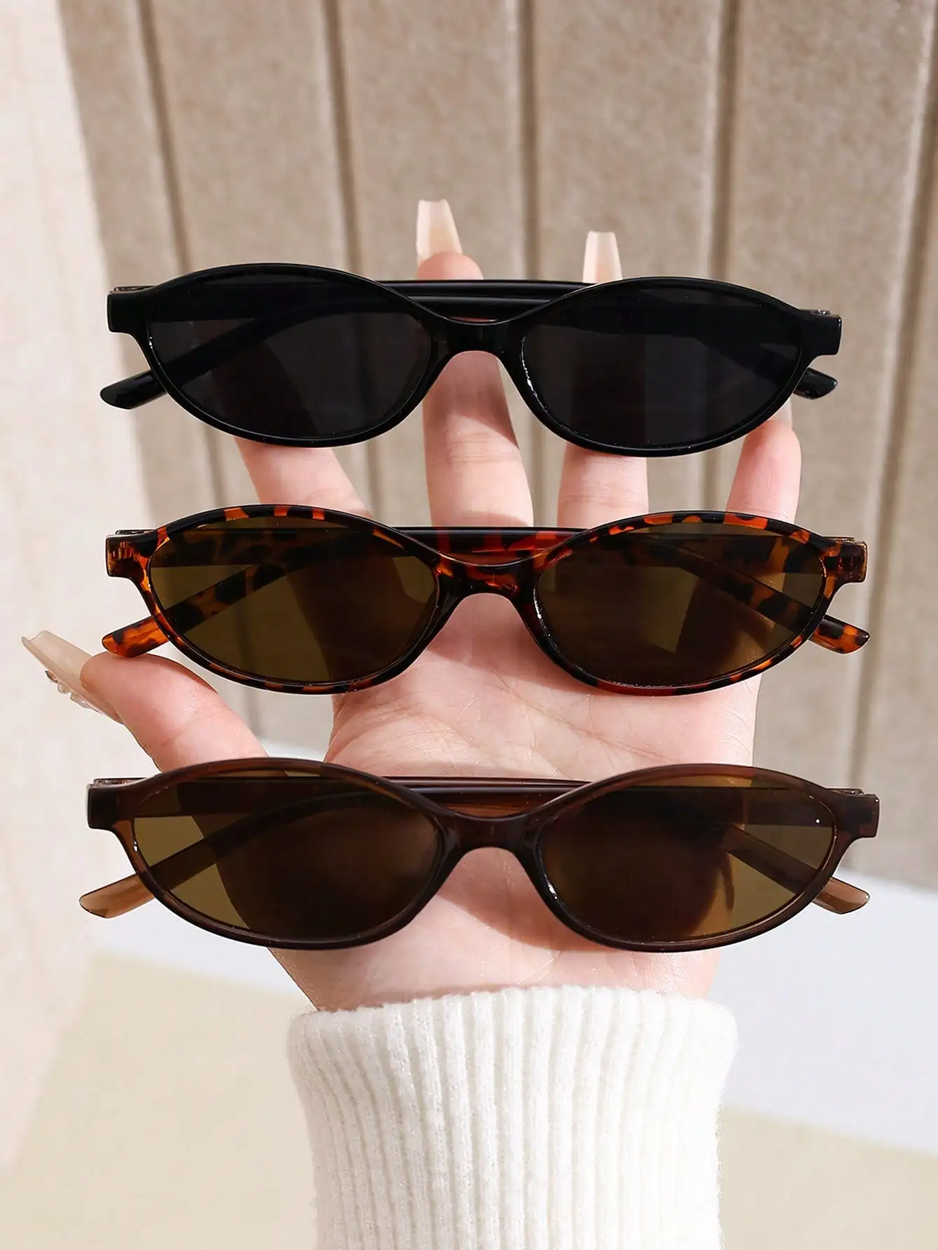 Vintage Fashion Outfit - 1 Pair Retro Geometric Full Frame