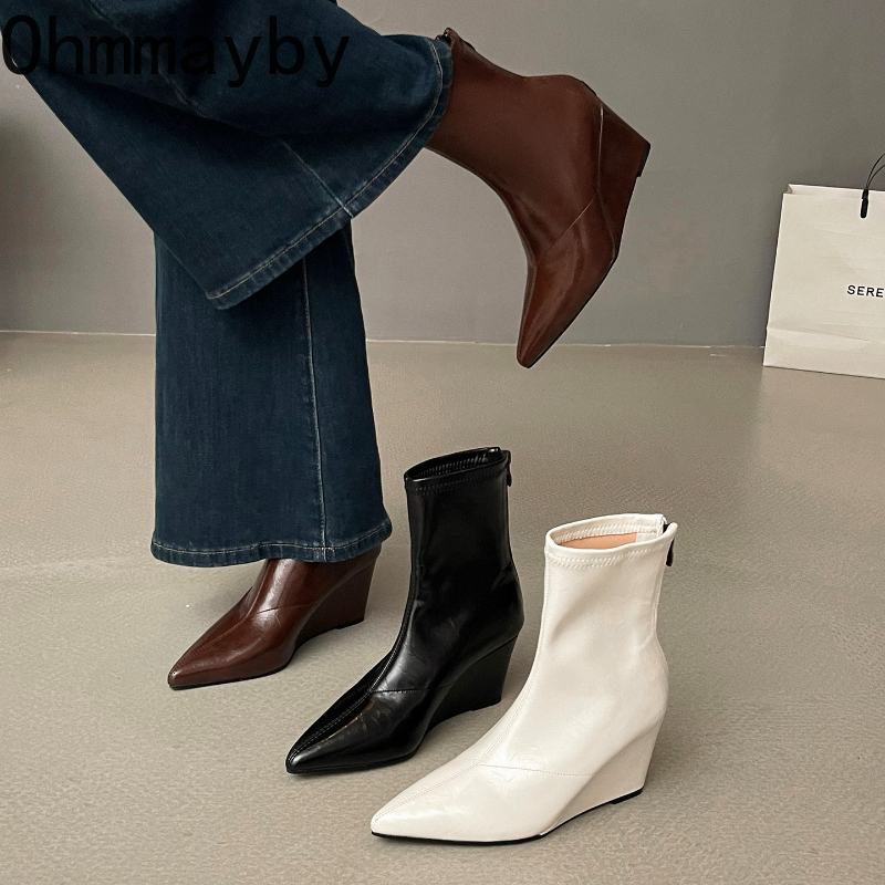 Vintage Fashion Style Female - Autumn Winter Vintage Weges Heel Women