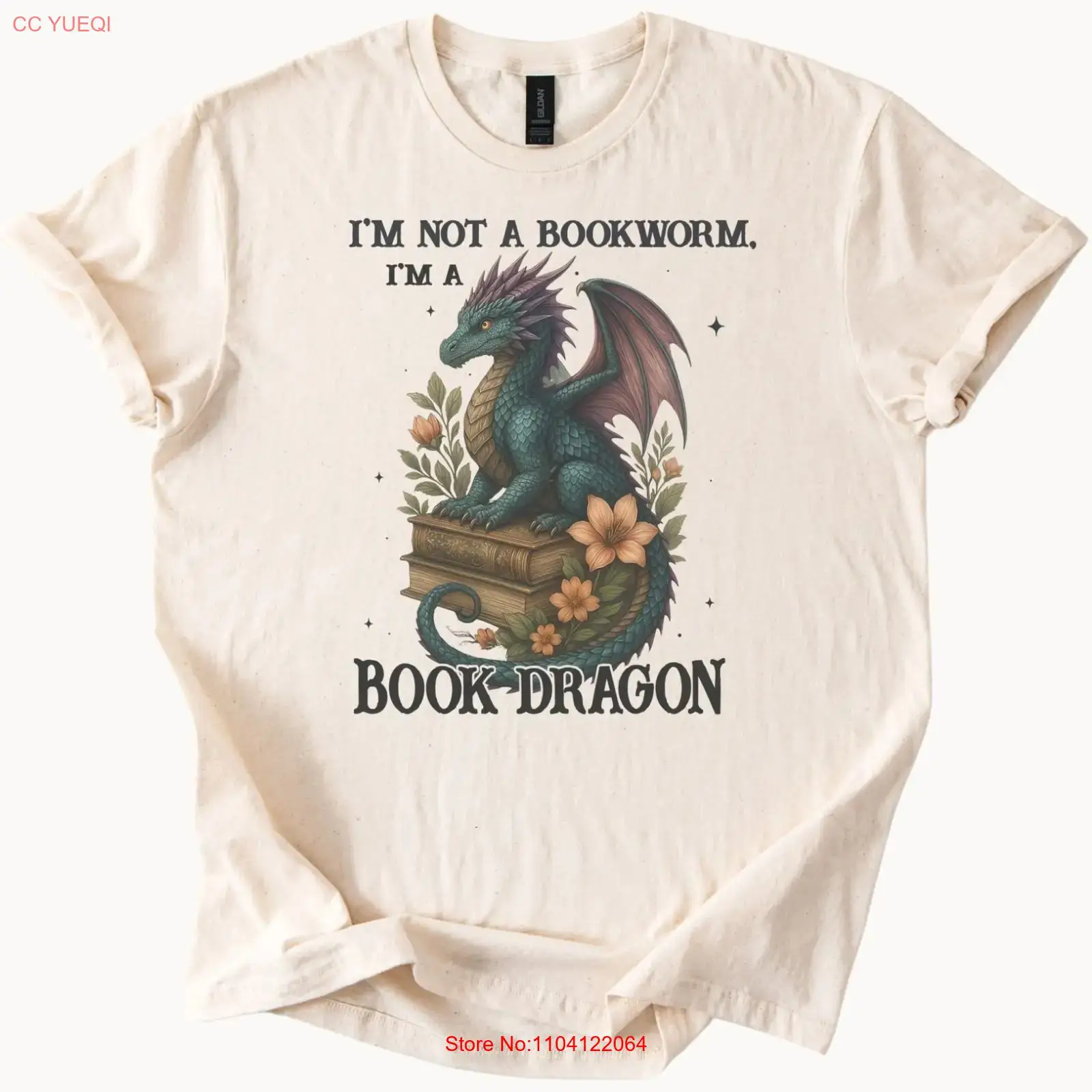 Vintage Fashion Knitwear Book - Book Dragon T Shirt Fantasy Reading