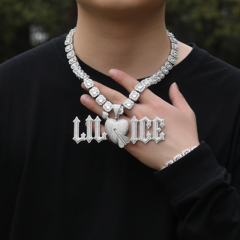Vintage Fashion Font - UWIN Custom Vintage Font Letters Necklace