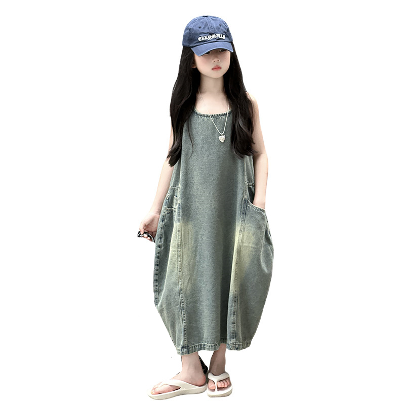 Vintage Fashion Dresses - Vintage Blue Children Girls High Quality