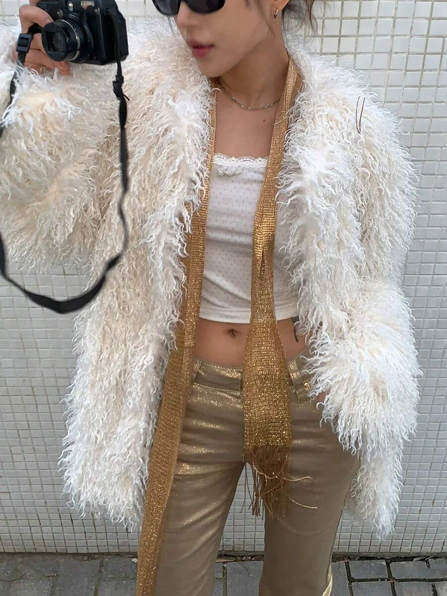 Vintage Fashion Outfit - Vintage Niche Flowing Tasseled Scarf With