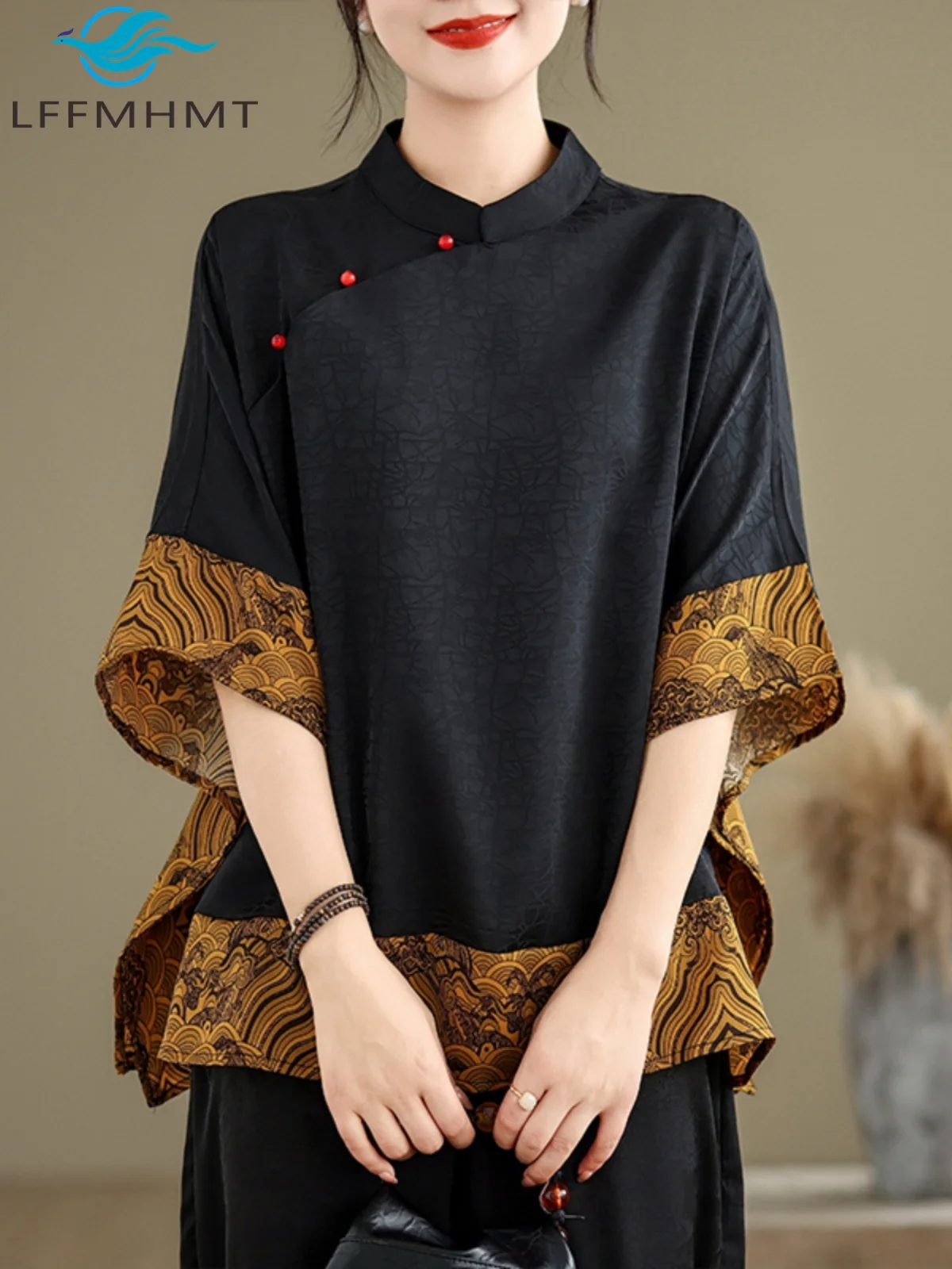 Mulberry Silk Chinese Style T- - Vintage Fashion Style Female ulasan dan harga