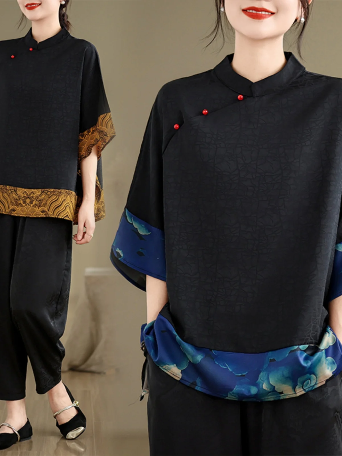 Mulberry Silk Chinese Style T- - Vintage Fashion Style Female ulasan dan harga