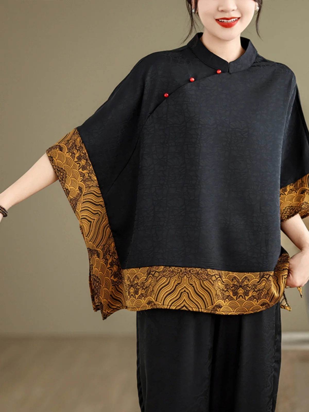 Mulberry Silk Chinese Style T- - Vintage Fashion Style Female ulasan dan harga