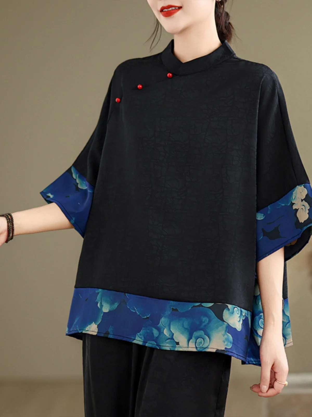 Mulberry Silk Chinese Style T- - Vintage Fashion Style Female ulasan dan harga