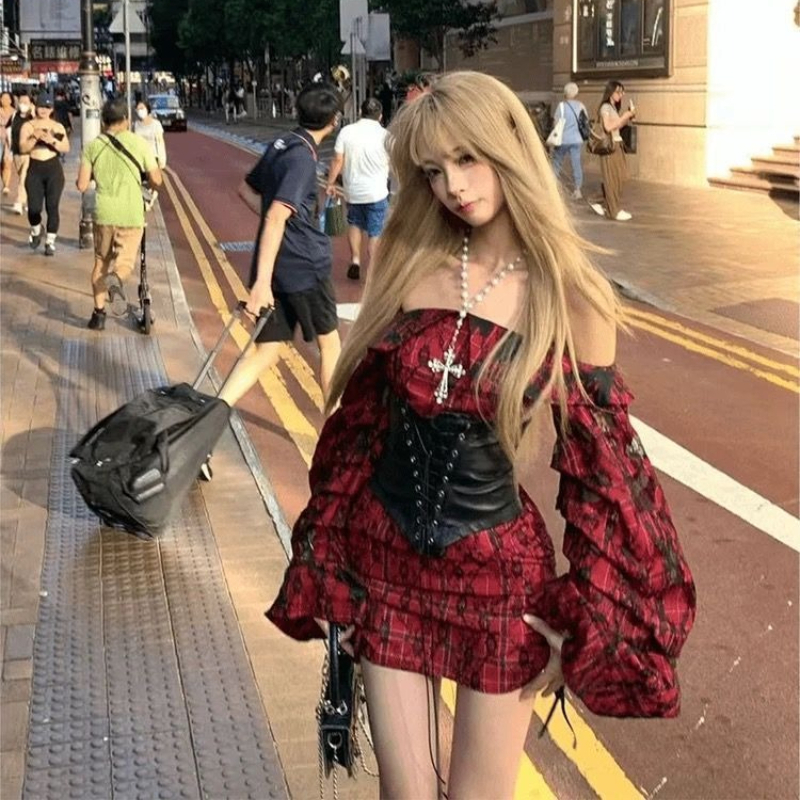 Japanese Gothic Y2k Lolita Sty - Vintage Fashion Outfit ulasan dan harga