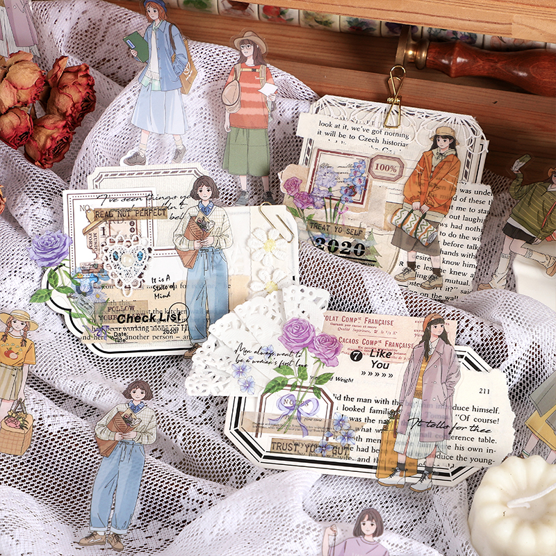 30Pcs Vintage Cute Fashion Gir - Vintage Fashion Journal ulasan dan harga