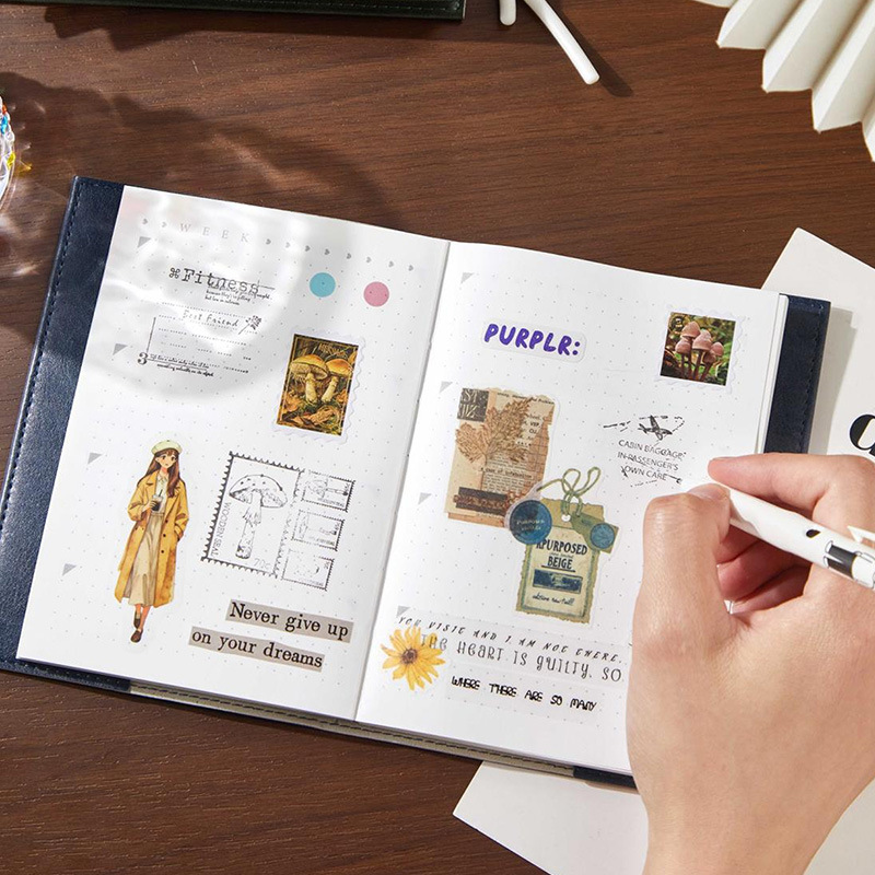 A6 Vintage Faux Leather Bound  - Vintage Fashion Journal ulasan dan harga
