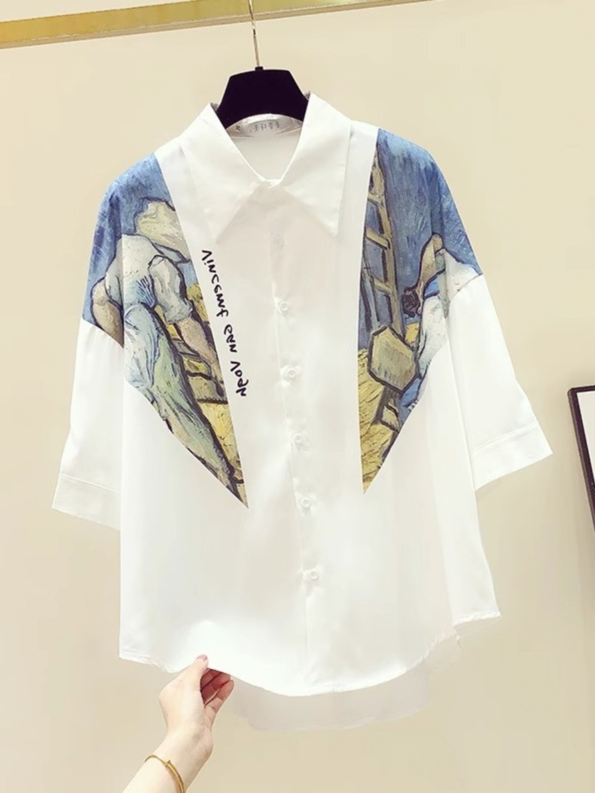 White Printed Chiffon Short Sl - Vintage Fashion Outlet ulasan dan harga