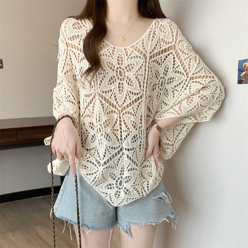 Crochet Lace Top Women Sheer O - Crochet Top Boho ulasan dan harga