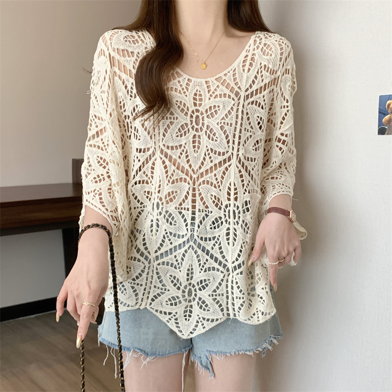 Crochet Lace Top Women Sheer O - Crochet Top Boho ulasan dan harga