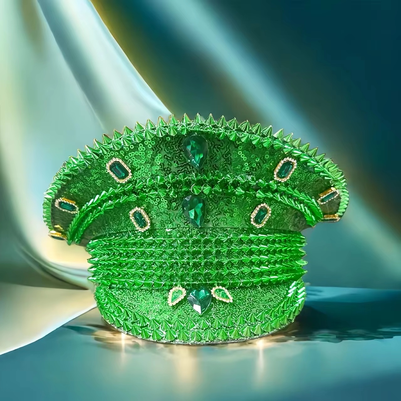 HongLuan Green Fashion Sequin  - Vintage Fashion Hats ulasan dan harga