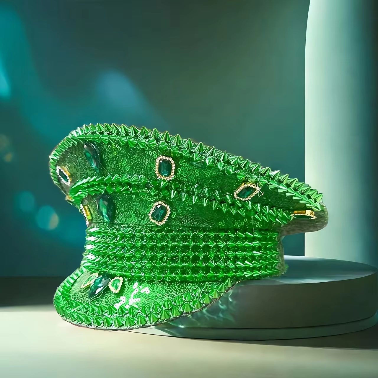 HongLuan Green Fashion Sequin  - Vintage Fashion Hats ulasan dan harga