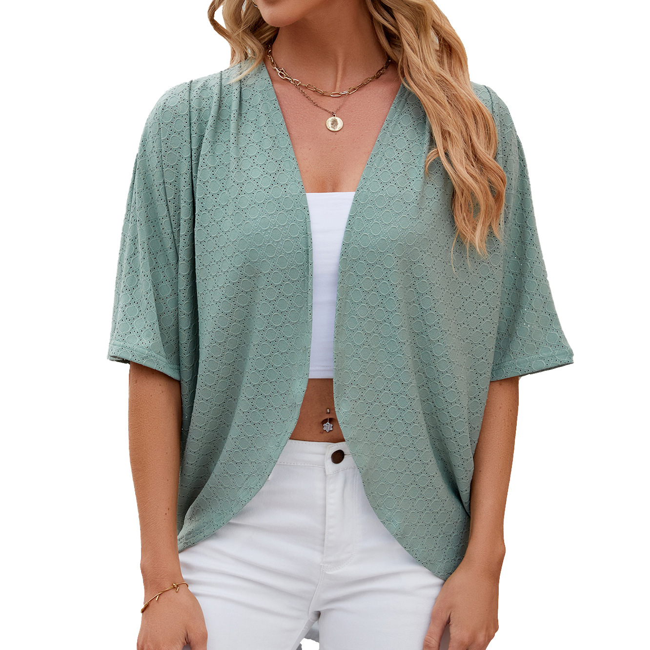 2024 Elegant Women's Mid Sleev - Crochet Top Boho ulasan dan harga