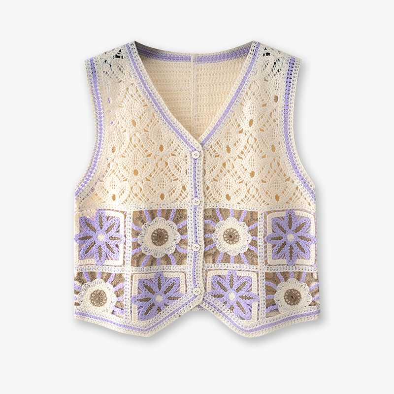 Granny Square Crochet Vest Wom - Crochet Top Boho ulasan dan harga