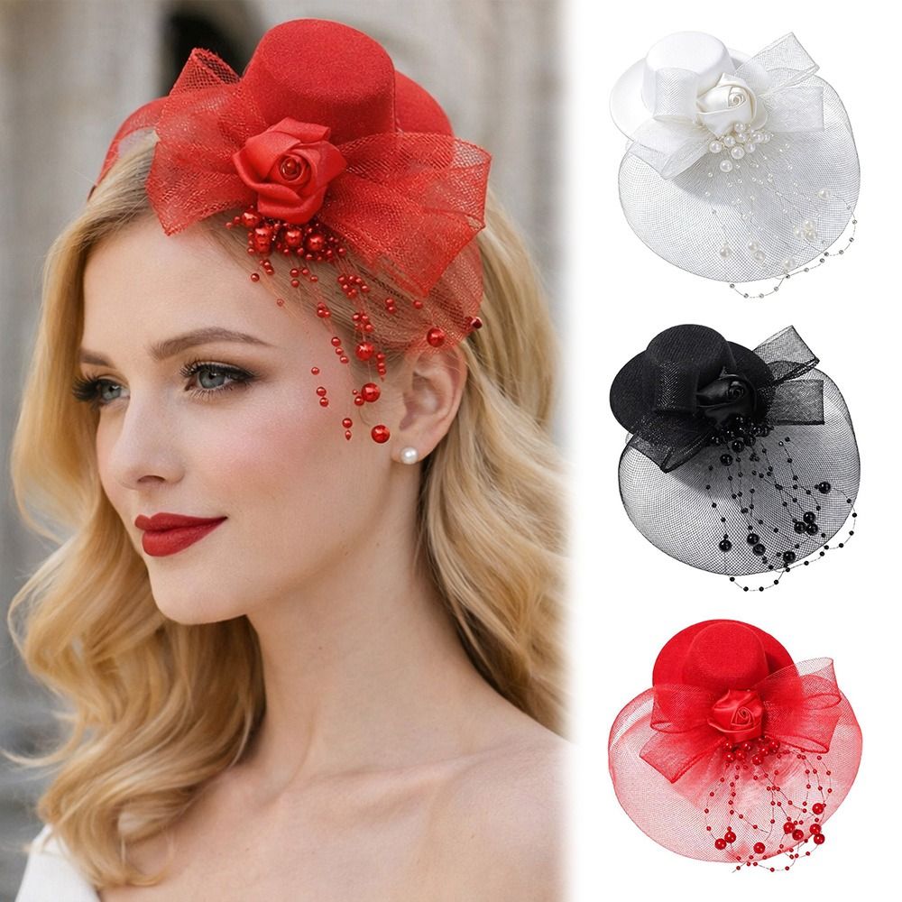 Fashion Elegant Mesh Top Hat B - Vintage Fashion Hats ulasan dan harga