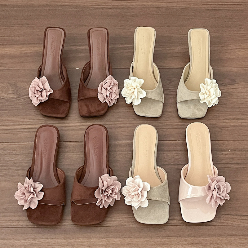 Vintage Summer Thin Heel Flowe - Vintage Outdoor Fashion ulasan dan harga