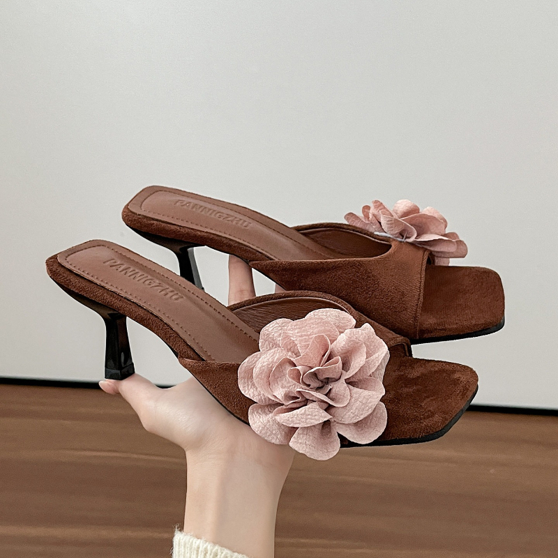 Vintage Summer Thin Heel Flowe - Vintage Outdoor Fashion ulasan dan harga