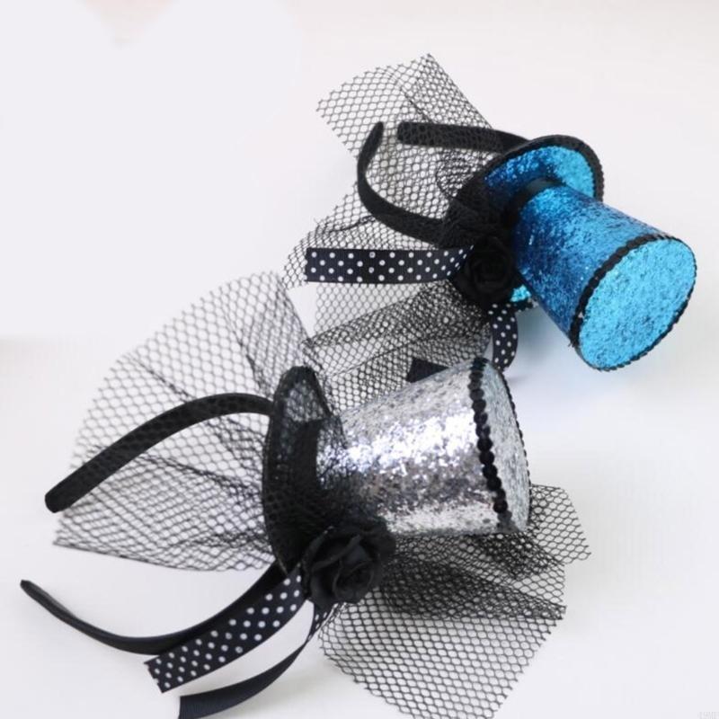 49MF Veil Top Hat Fascinators  - Vintage Fashion Hats ulasan dan harga