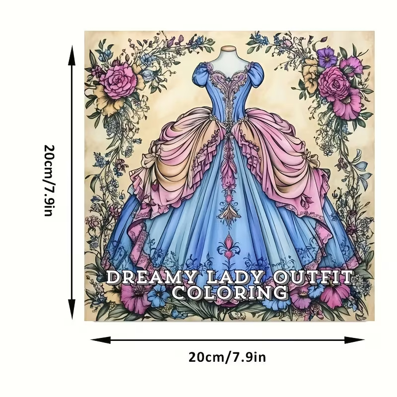 Dreamy Lady Outfit Adult Color - Vintage Fashion Coloring Book ulasan dan harga