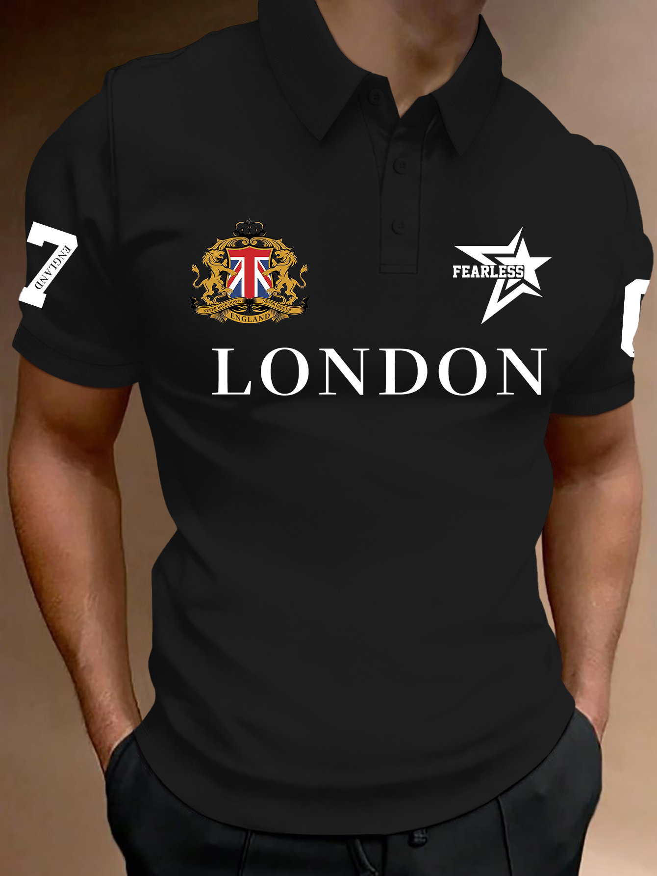 Men's Fashion Printed Polo Shi - Vintage Fashion London ulasan dan harga