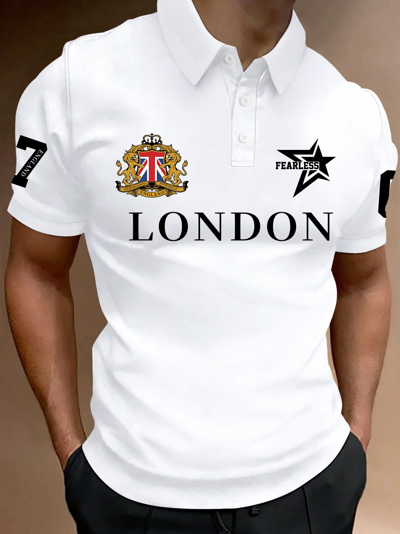 Men's Fashion Printed Polo Shi - Vintage Fashion London ulasan dan harga
