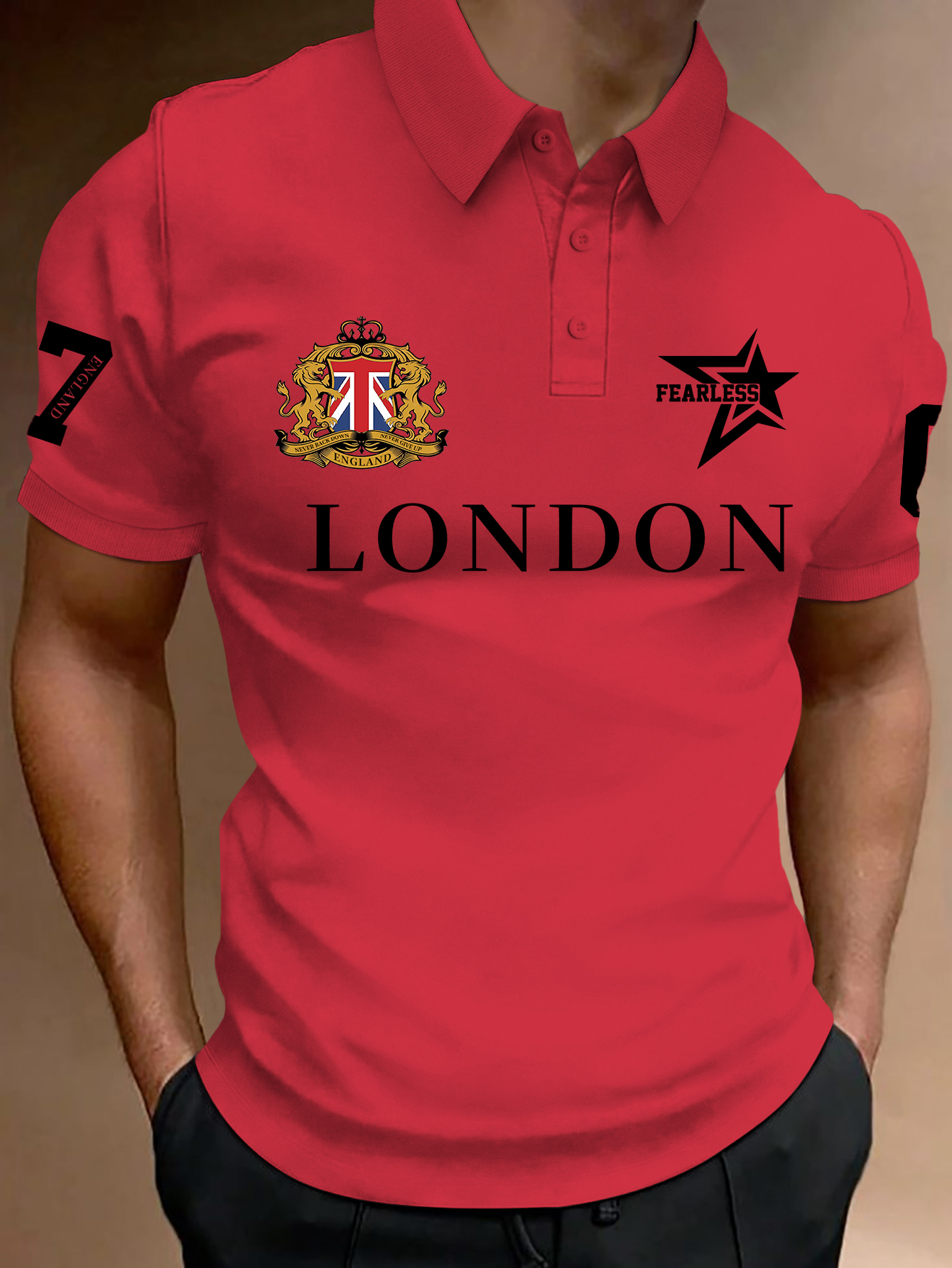 Men's Fashion Printed Polo Shi - Vintage Fashion London ulasan dan harga