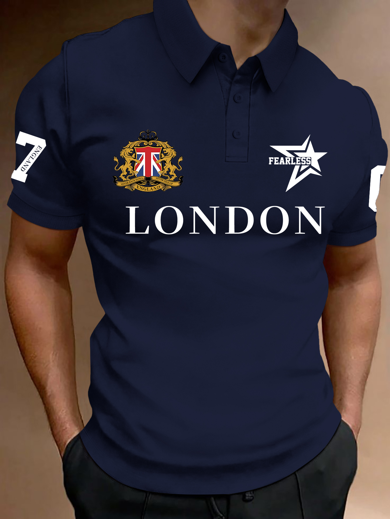 Men's Fashion Printed Polo Shi - Vintage Fashion London ulasan dan harga