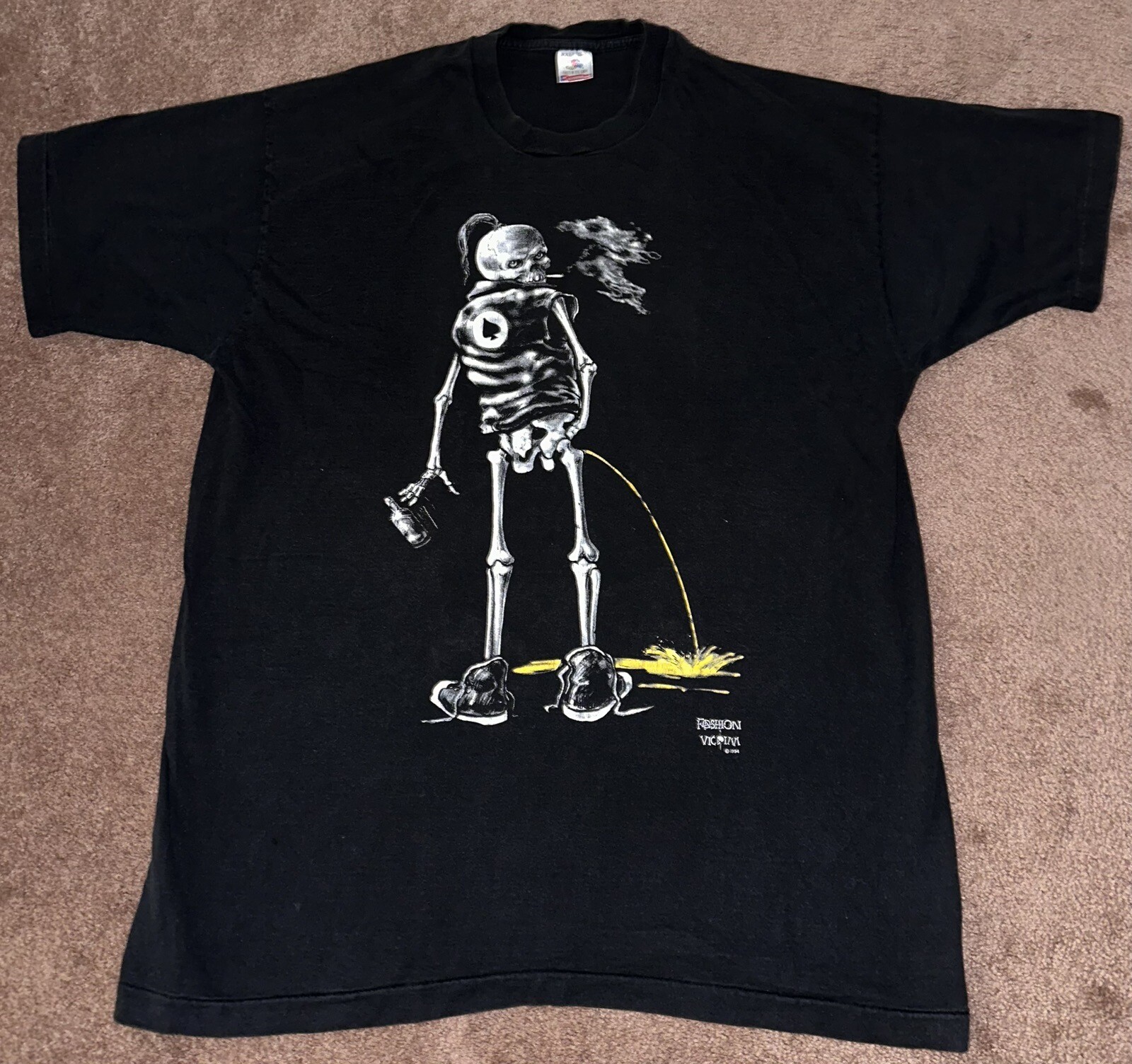 Vintage 1994 Skeleton Grunge S - Vintage Fashion Victim Shirt ulasan dan harga
