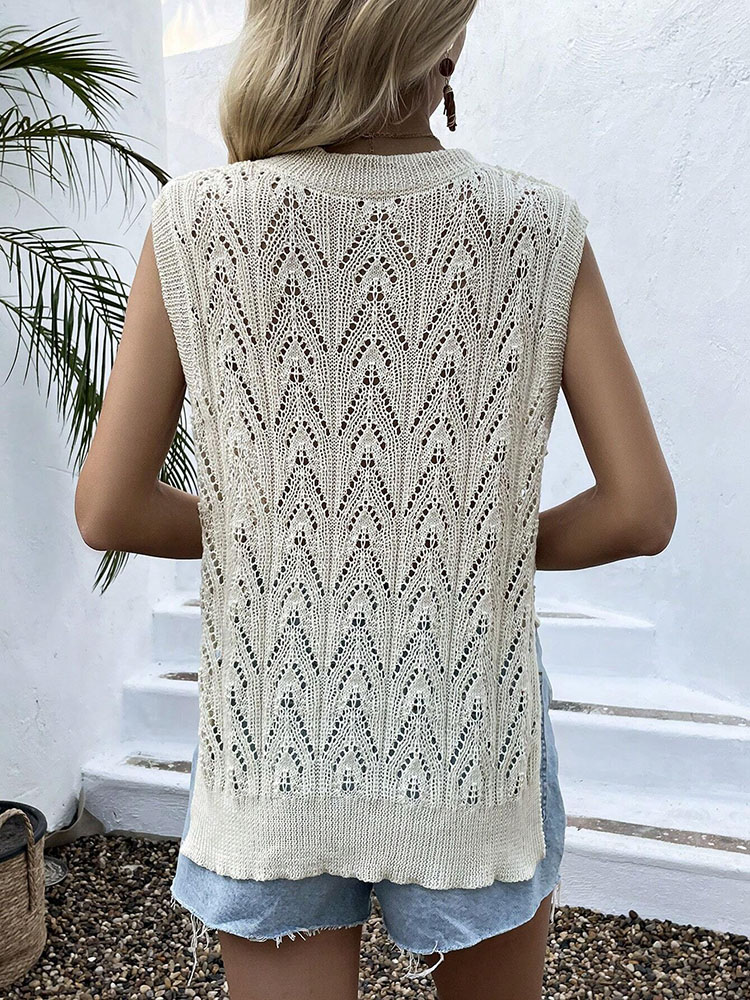 Women's Beige Crochet Vest Top - Crochet Top Boho ulasan dan harga