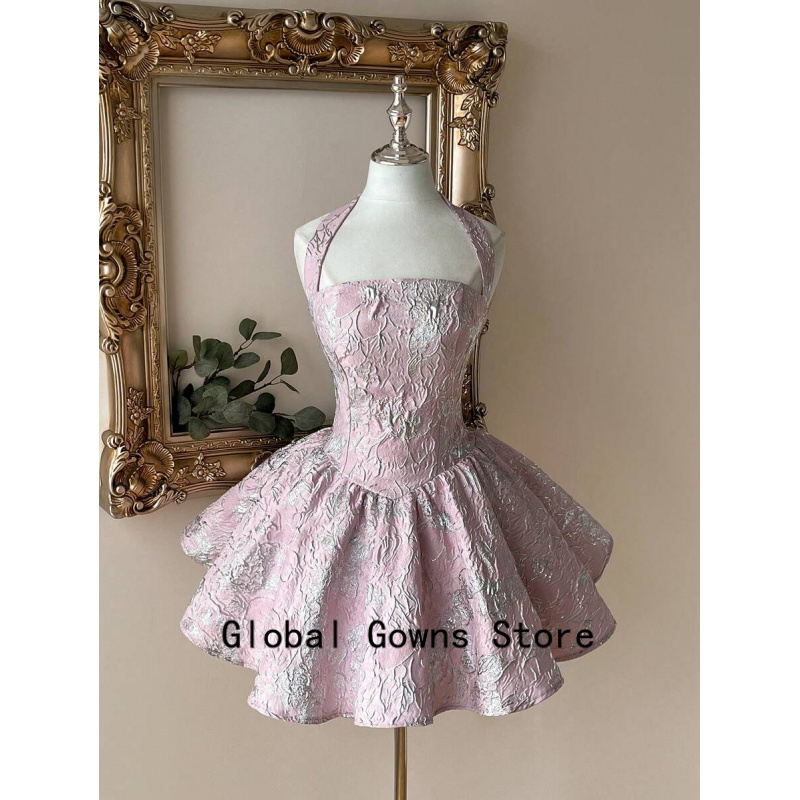 Pink Vintage Halter Prom Dress - Vintage Fashion Hong Kong ulasan dan harga