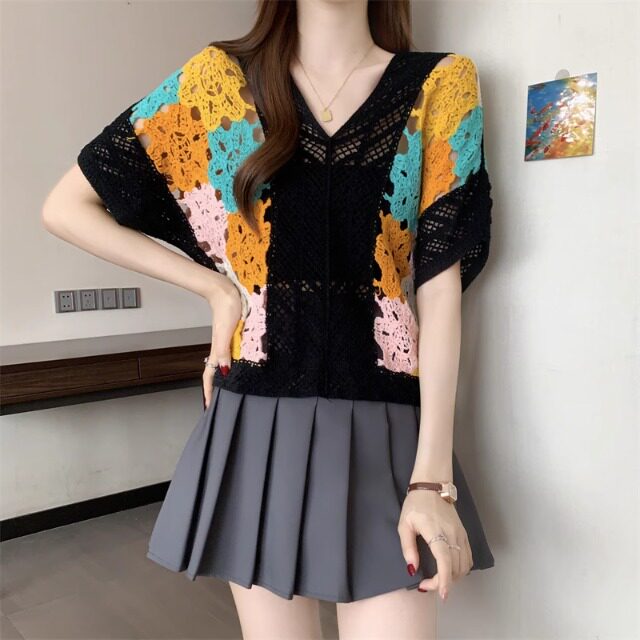 Floral Crochet Knit Top for Wo - Crochet Top Boho ulasan dan harga