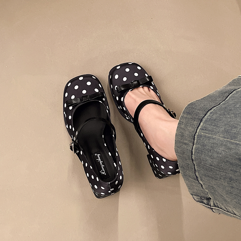 Vintage Thick Heel Polka Dot W - Vintage Fashion Dresses ulasan dan harga
