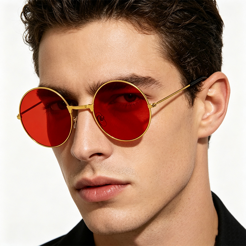 Classic Vintage Round Frame Su - Vintage Outdoor Fashion ulasan dan harga