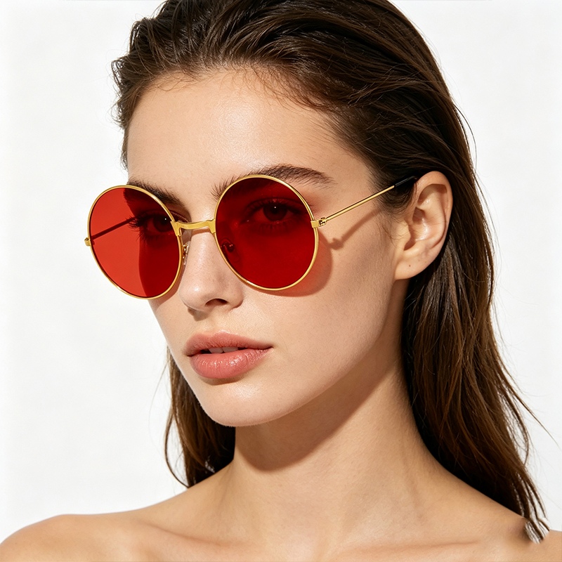 Classic Vintage Round Frame Su - Vintage Outdoor Fashion ulasan dan harga