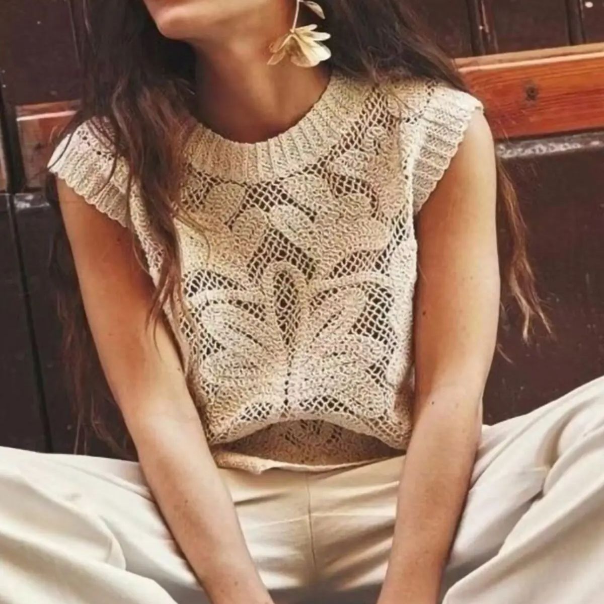 Summer New Women Boho Crochet  - Crochet Top Boho ulasan dan harga