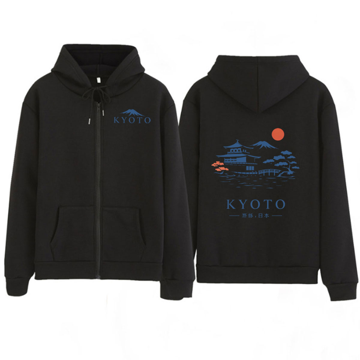 Kyoto Japan Style Zipper Hoodi - Vintage Fashion Kyoto ulasan dan harga