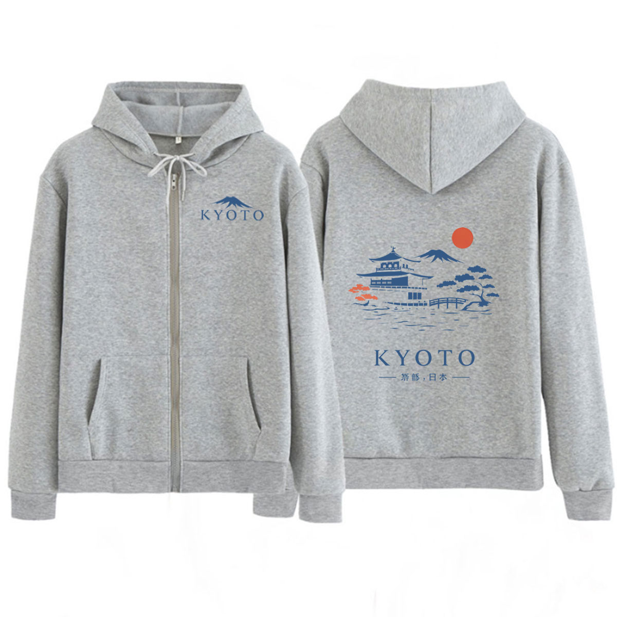 Kyoto Japan Style Zipper Hoodi - Vintage Fashion Kyoto ulasan dan harga