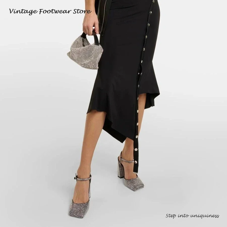 Vintage Crystal Embellished Pu - Vintage Fashion Dresses ulasan dan harga