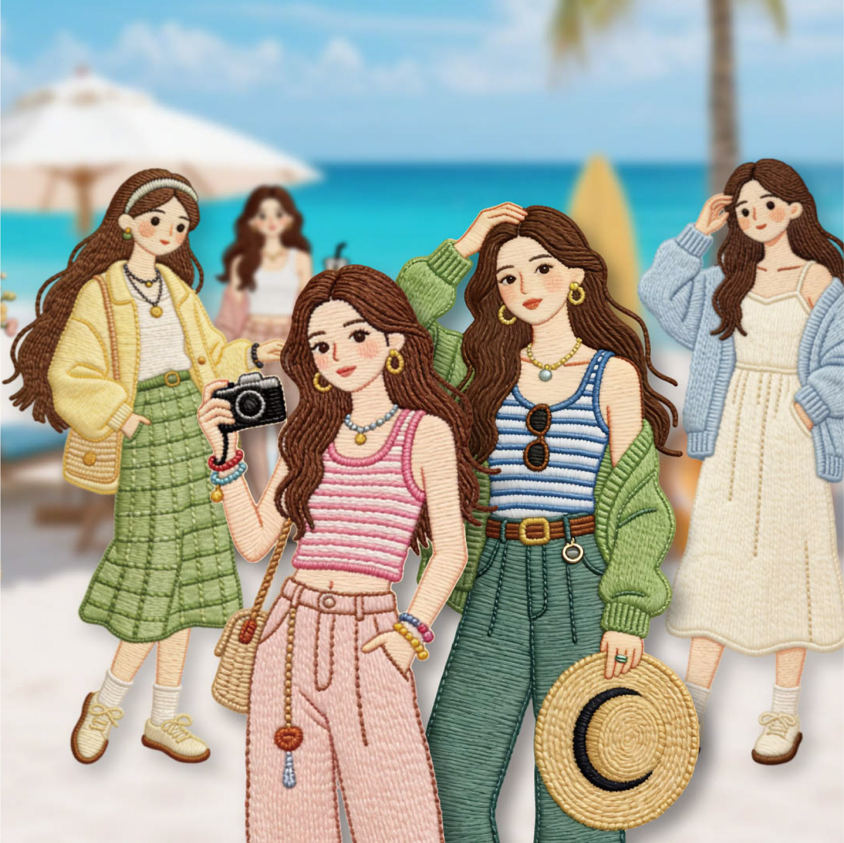 16pcs  Retro Fashion Character - Vintage Fashion Journal ulasan dan harga