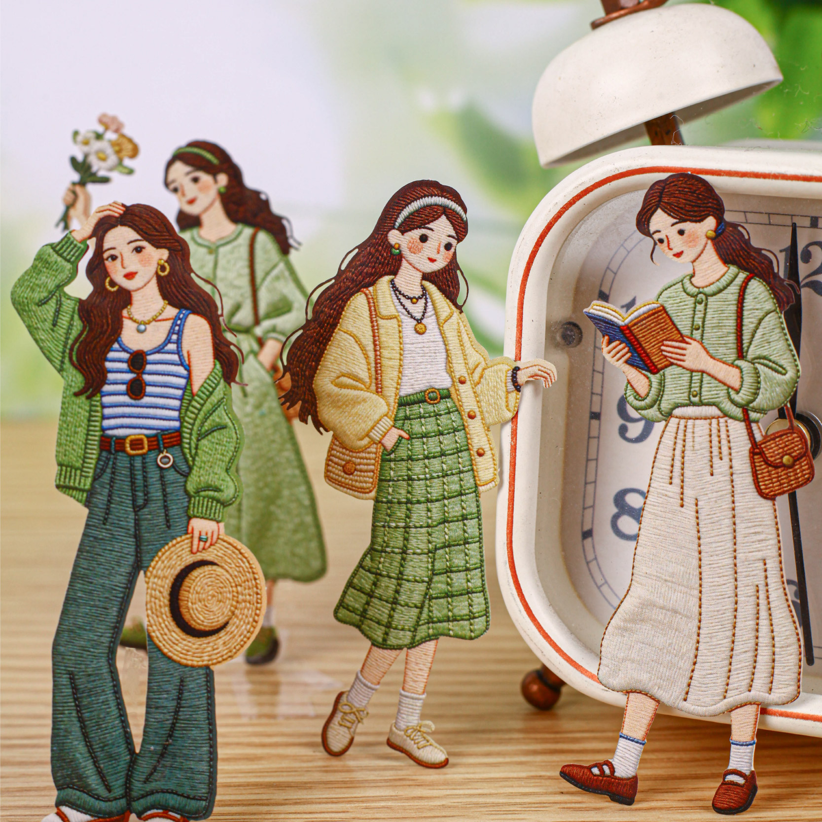 16pcs  Retro Fashion Character - Vintage Fashion Journal ulasan dan harga