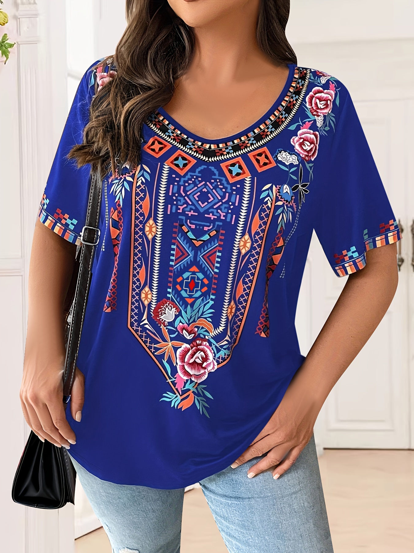 Plus Size Women's T-Shirt Boho - Crochet Top Boho ulasan dan harga