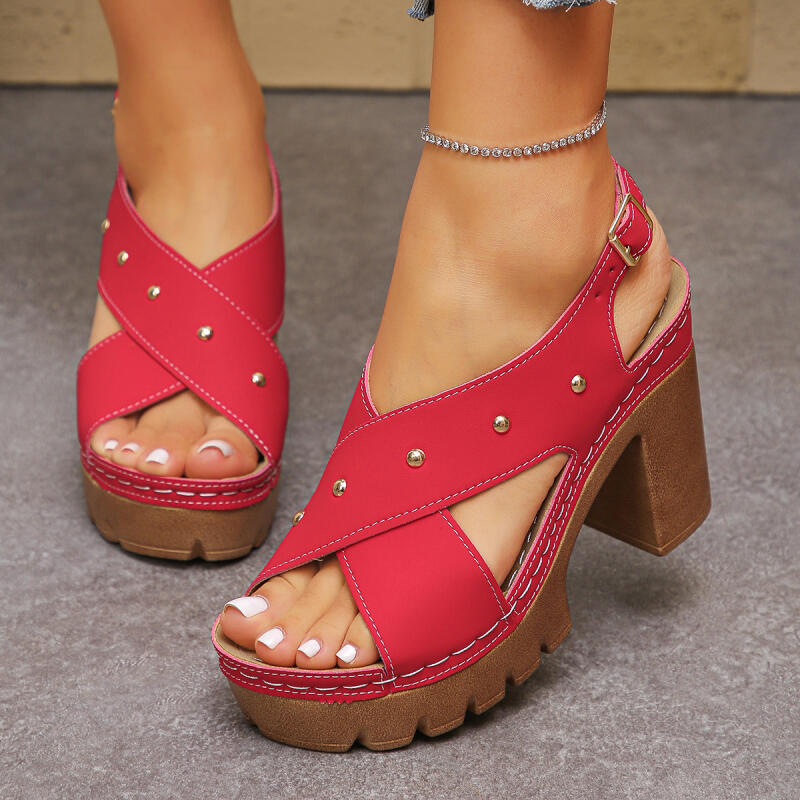 Vintage Super High Heel Cross  - Vintage Fashion Women ulasan dan harga
