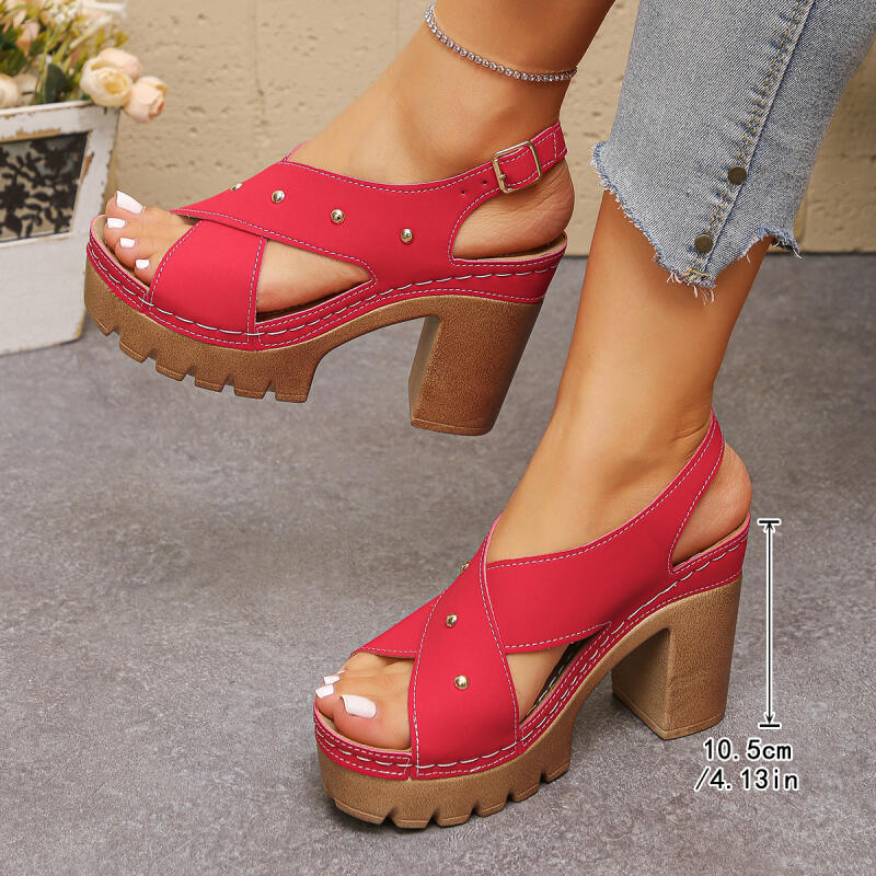 Vintage Super High Heel Cross  - Vintage Fashion Women ulasan dan harga