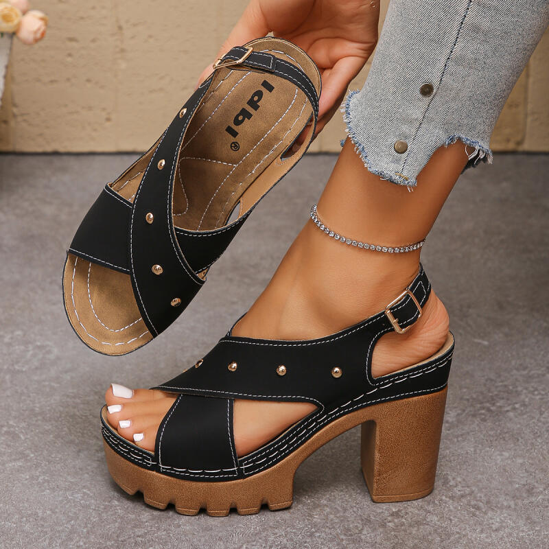Vintage Super High Heel Cross  - Vintage Fashion Women ulasan dan harga