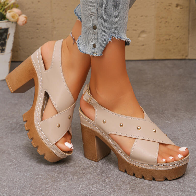 Vintage Super High Heel Cross  - Vintage Fashion Women ulasan dan harga